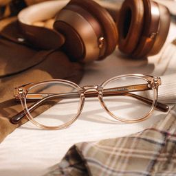 Allison Clear Brown Round Glasses0
