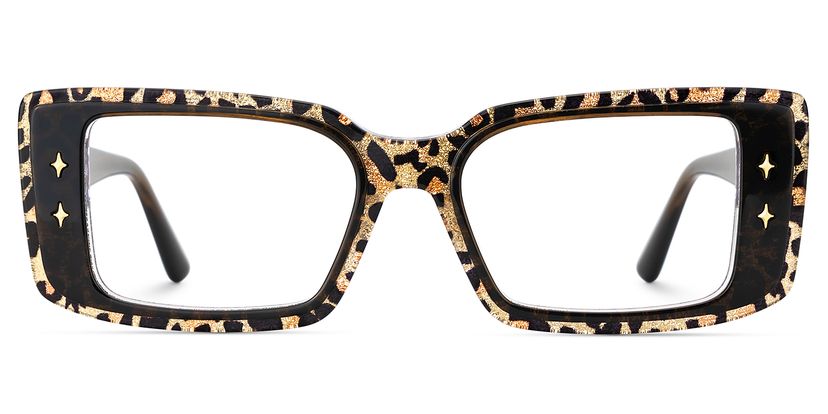 Gleam Leopard Rectangle Glasses