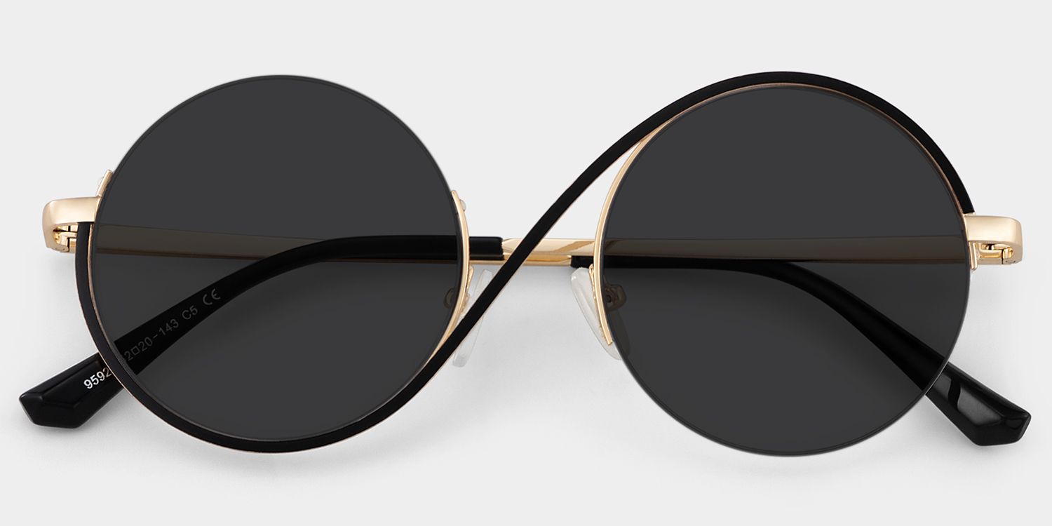 Flozif Round Black Prescription Sunglasses | ZEELOOL1