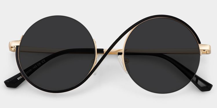 Flozif Black Round Sunglasses