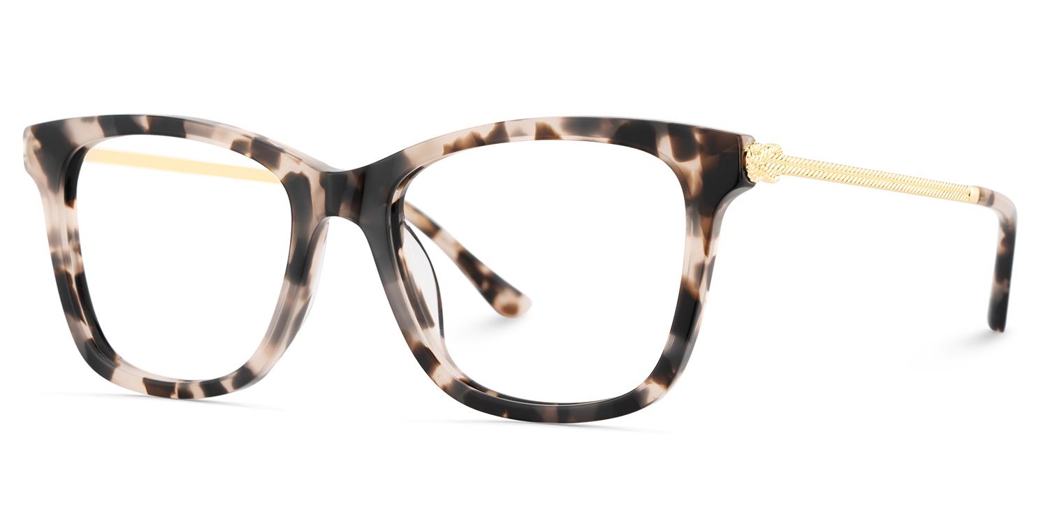Vibert Rectangle Tortoise Glasses With Woven Metal Temples | ZEELOOL2