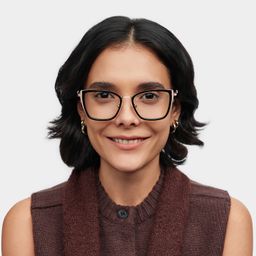 Juniper Black Rectangle Glasses0