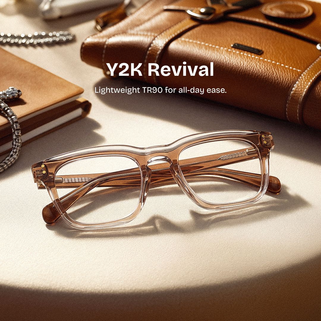 Liam Brown Rectangle TR90 Frame Glasses for Women | ZEELOOL0