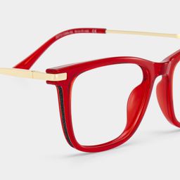 Selena Red Rectangle Glasses5