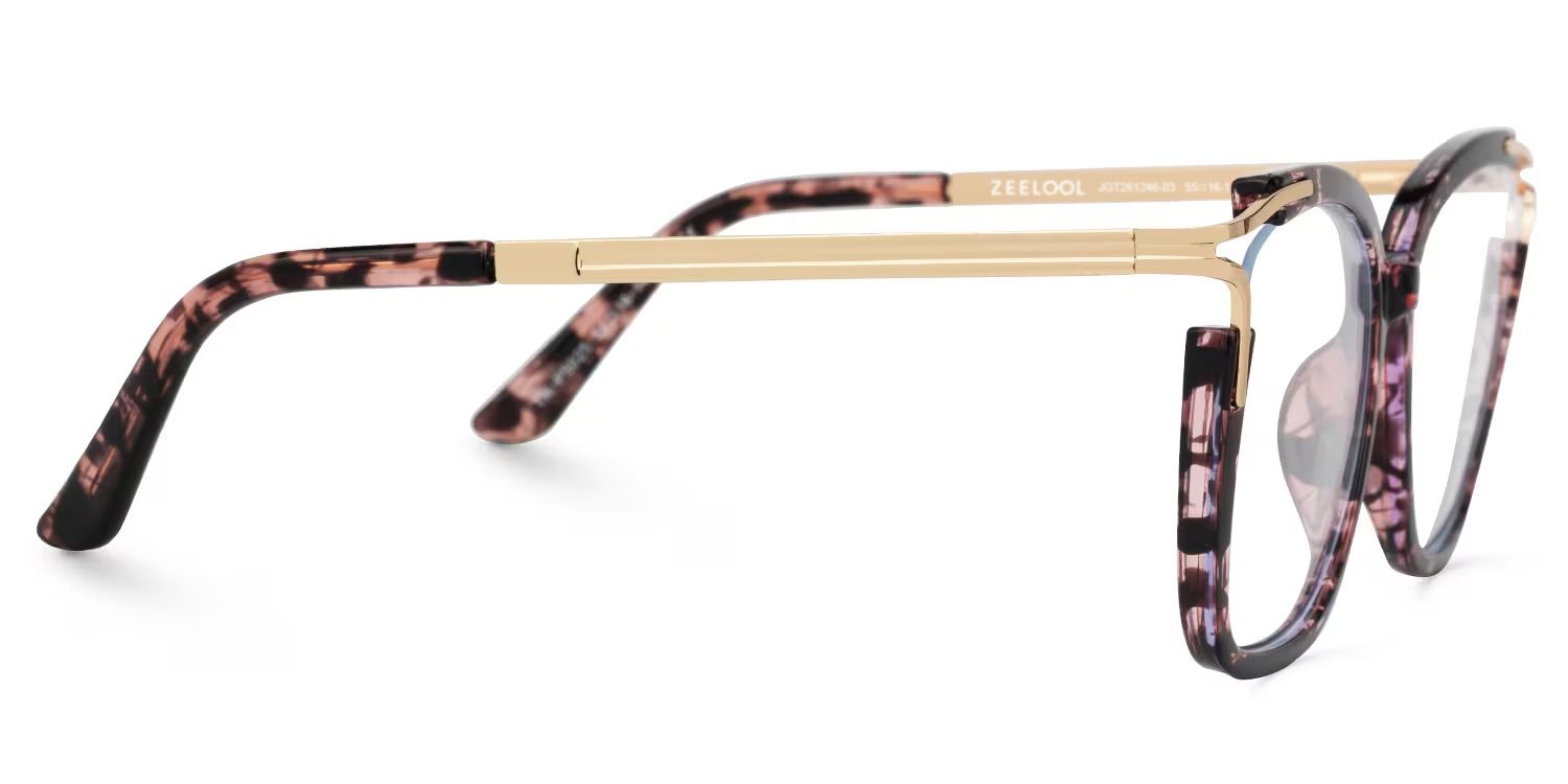 Sidibe Square Tortoise Spring Hinges Frame Glasses | ZEELOOL2