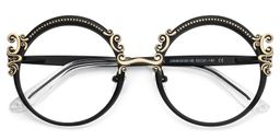 Nelida Black Gold Round Glasses1