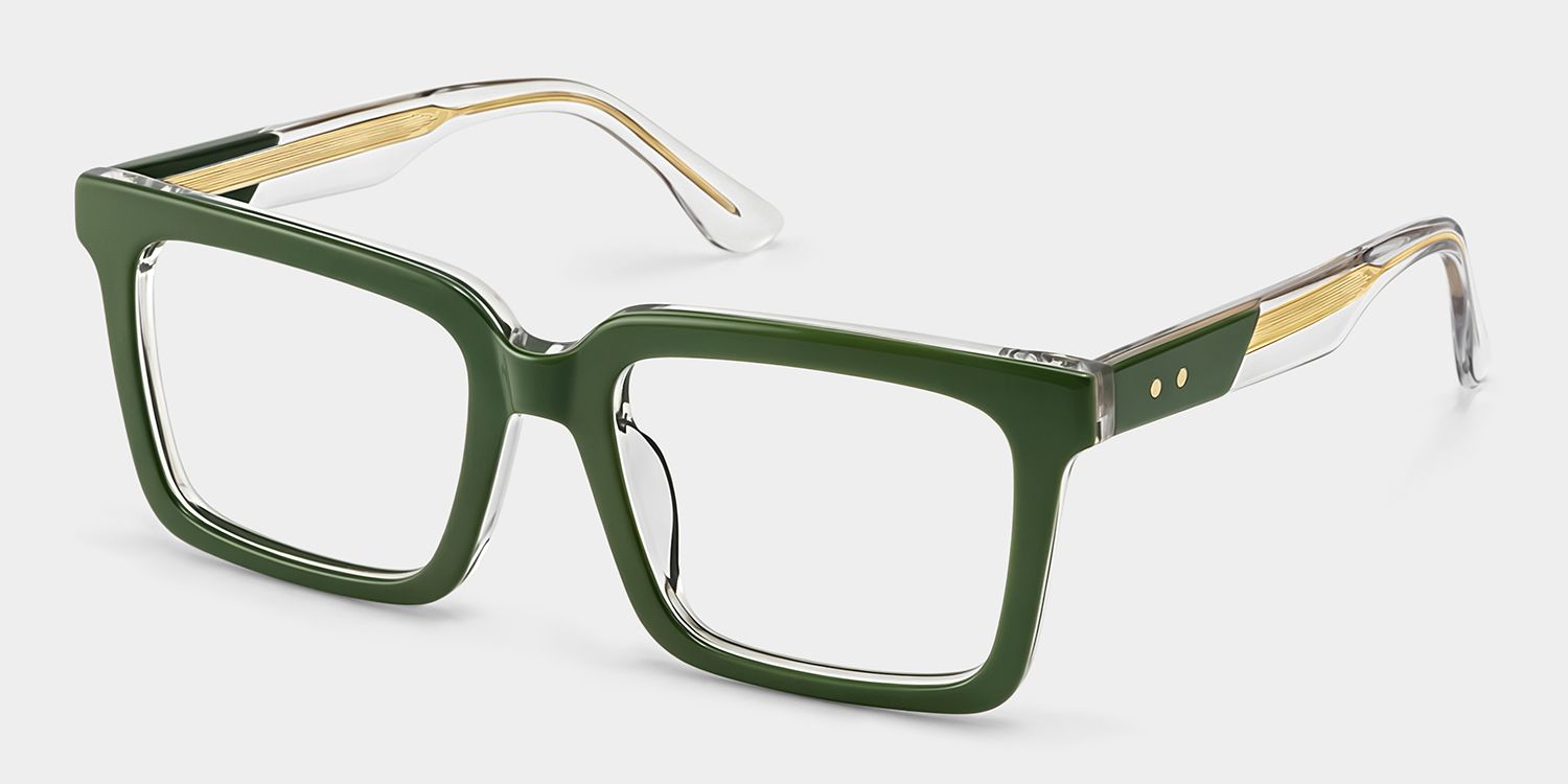 Green Square Frame Glasses - Hattie on Sale | Zeelool3