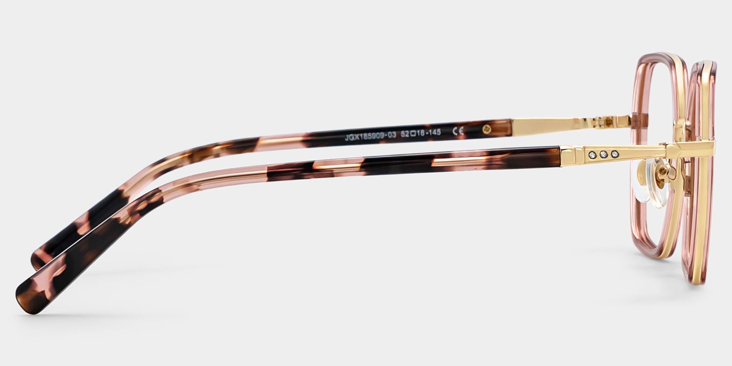 Sophie Pink Geometric Mixed Frame Glasses for Women | ZEELOOL4