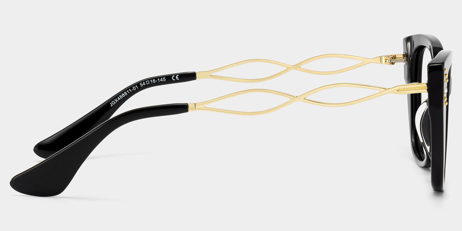 Alma Butterfly Black Glitter Eyeglasses | ZEELOOL5