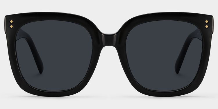 Ebony Black Square Sunglasses