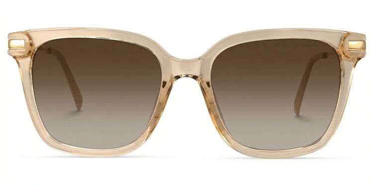 Jacqui Beige Rectangle Sunglasses