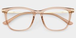 Selena Beige Rectangle Glasses2