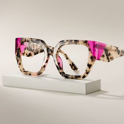 Viva Tortoise Pink Square Glasses0