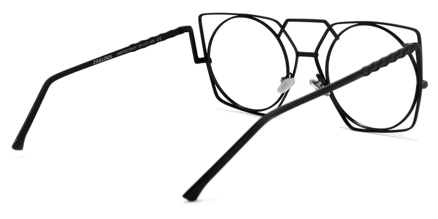 Evette Geometric Black Glasses | Zeelool Glasses4