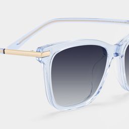 Eliot Clear Blue Rectangle Sunglasses4