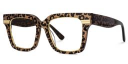 Taylor Gold Leopard Square Glasses3