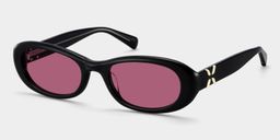 Catherine Black Oval Sunglasses2