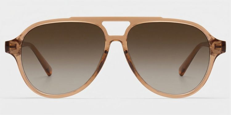 Drew Clear Brown Aviator Sunglasses