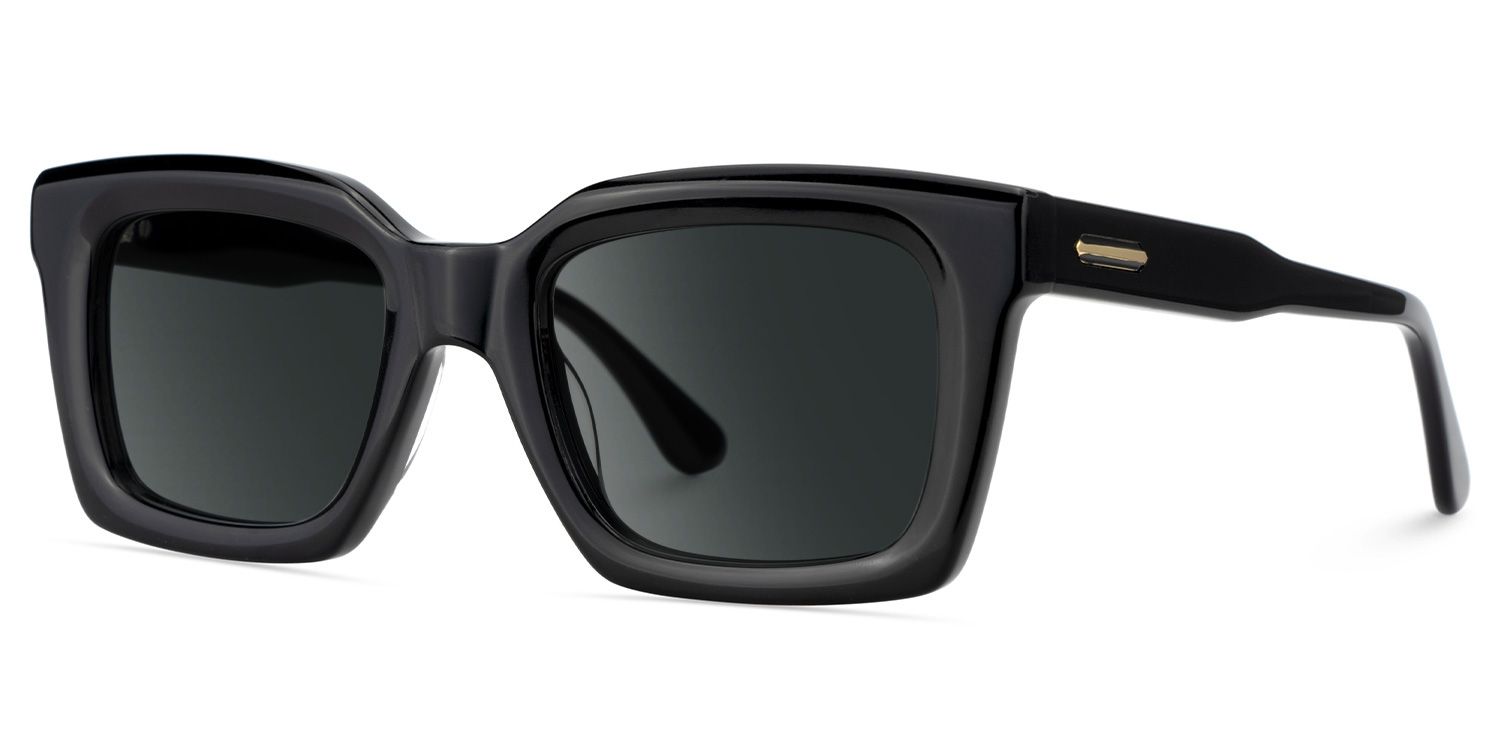 Solana Rectangle Black Prescription Sunglasses | ZEELOOL2