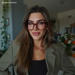 Hailey Red Square Glasses7