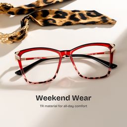 Tricee Two-tone Square Glasses0