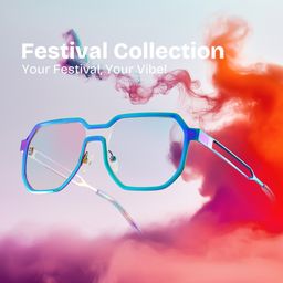 Hype Iridescent Geometric Glasses0