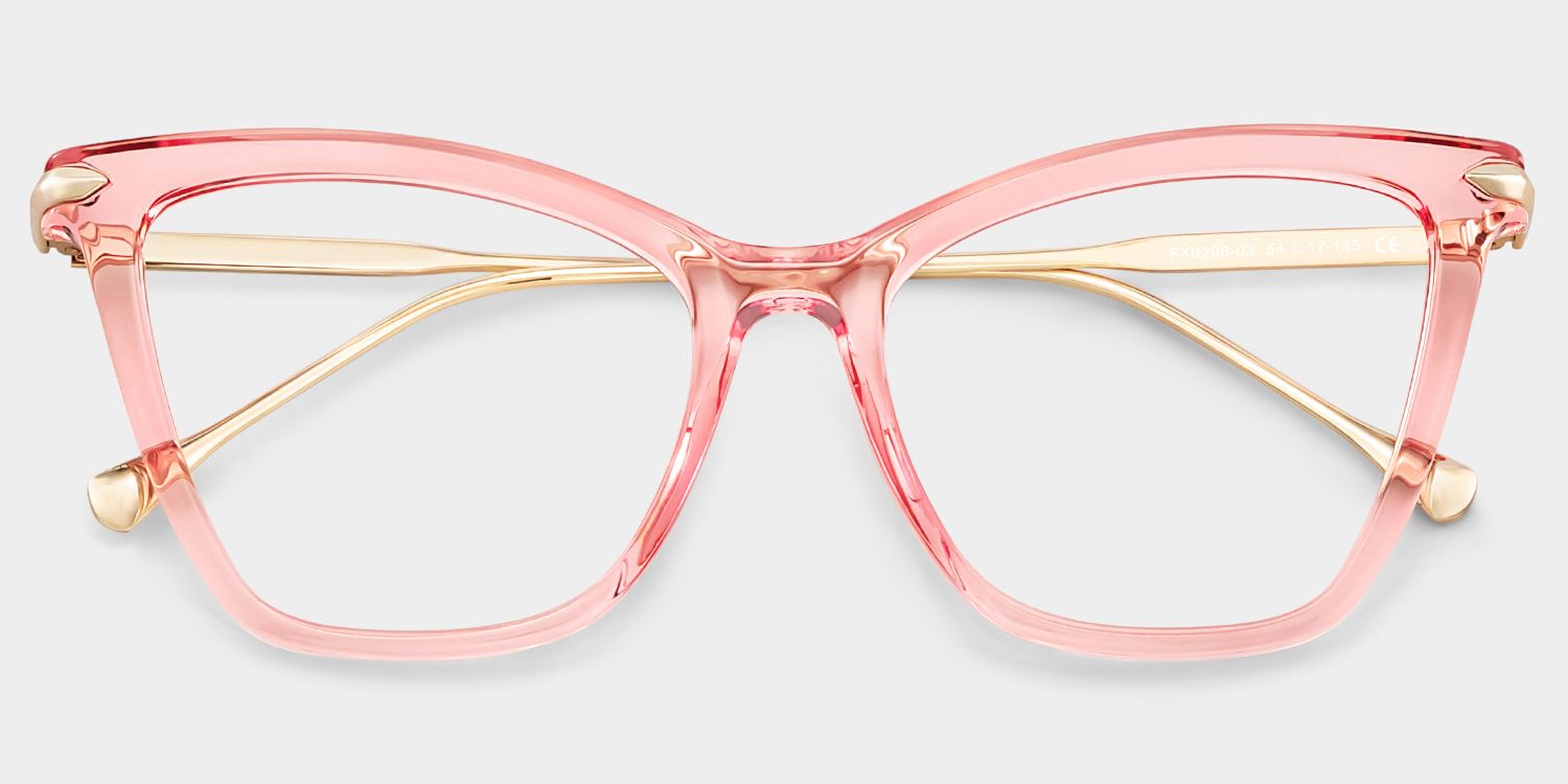 Hilary Butterfly Light Pink Transparent Eyeglass Frame | ZEELOOL2