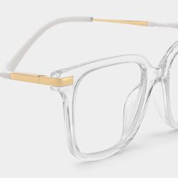Jacqui Clear Rectangle Glasses6