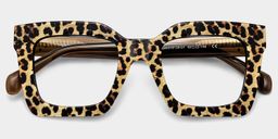 Megan Leopard print Square Glasses2