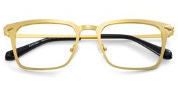 Chaney Gold Rectangle Glasses2
