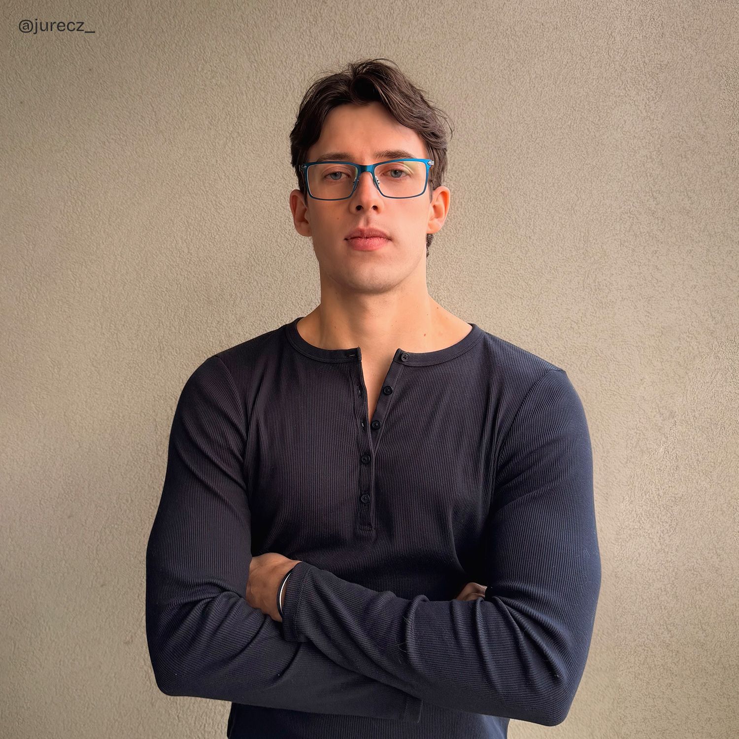 Alexander Blue Full Rim Rectangle Glasses for Men | ZEELOOL6