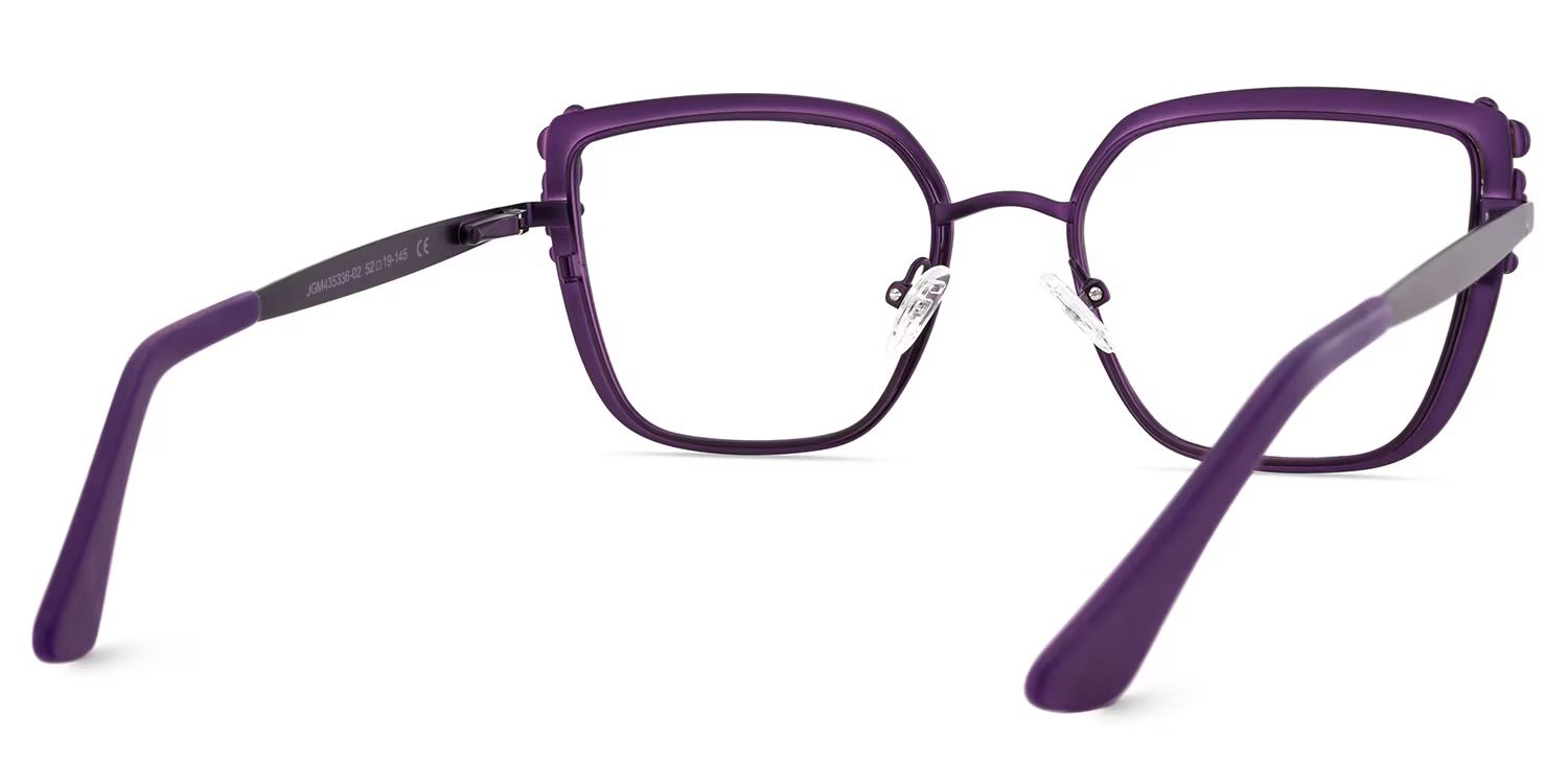 Frieze Rectangle Purple Glasses for Women | ZEELOOL4