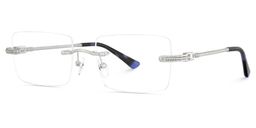 Peavy Silver Rectangle Glasses4