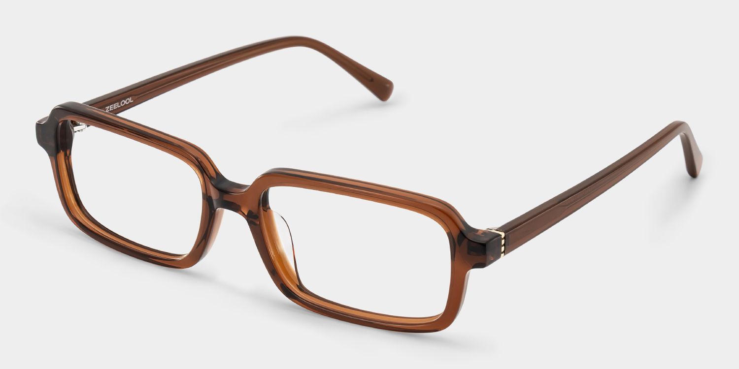 Danielle Walnut glasses - Brown Rectangle Frames | ZEELOOL3