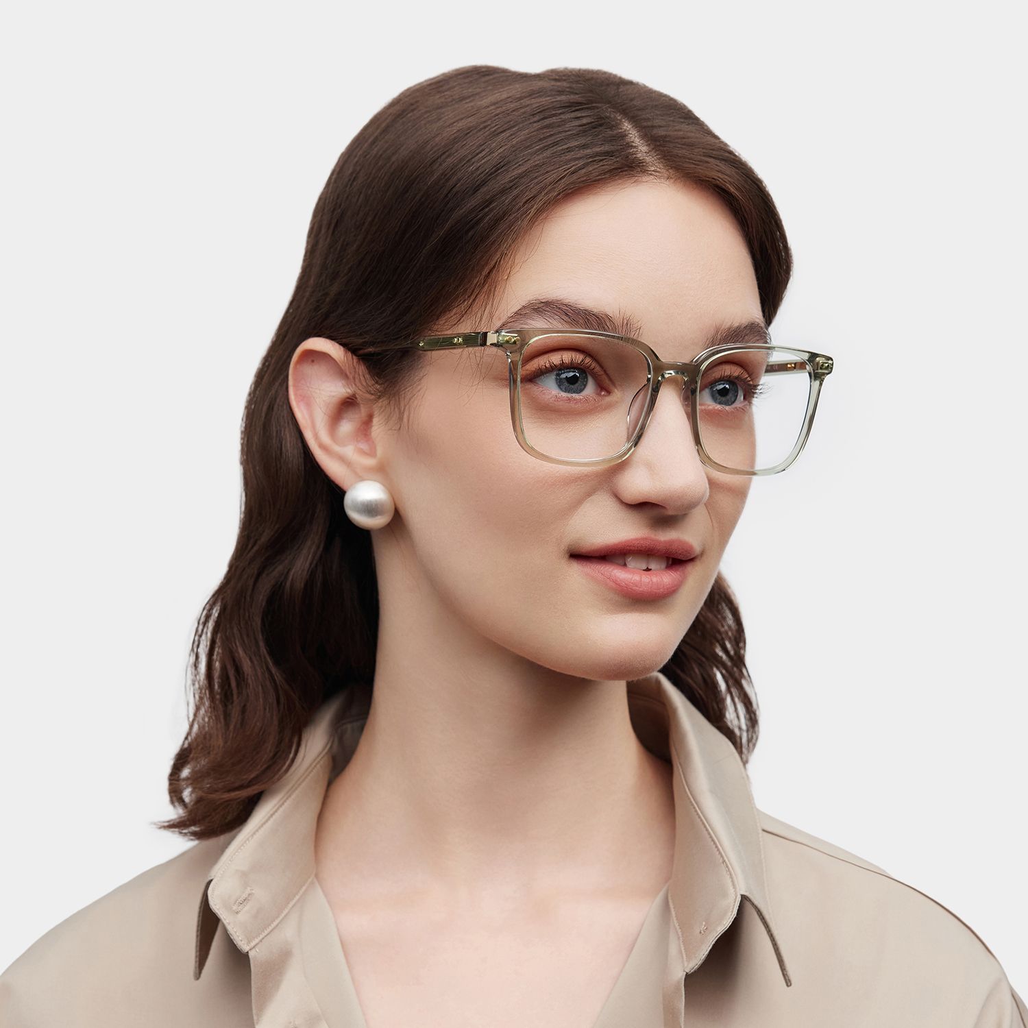 Zoe Green Frame Glasses with Square Frame Online | ZEELOOL1