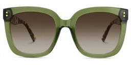 Ebony Green Tortoise Square Sunglasses0