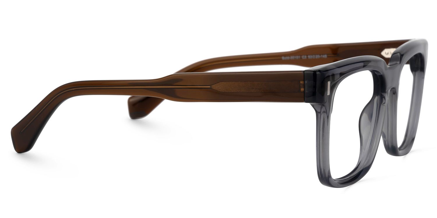 Square Katia Gray Color Frame Glasses for Men | ZEELOOL4