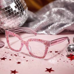 Renata Pink Square Glasses1