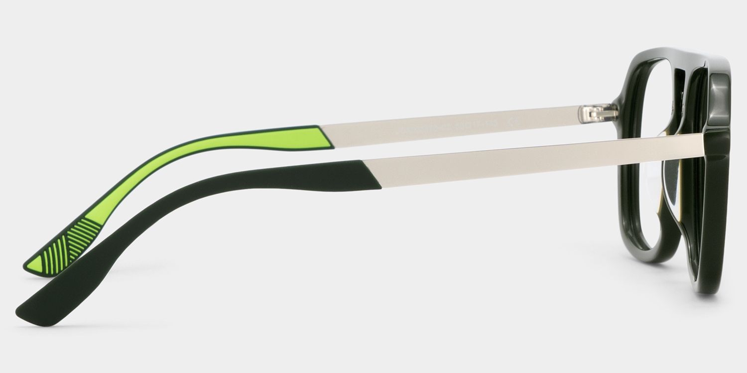 Ryder Green Aviator Mixed Frame Glasses for unisex | ZEELOOL4