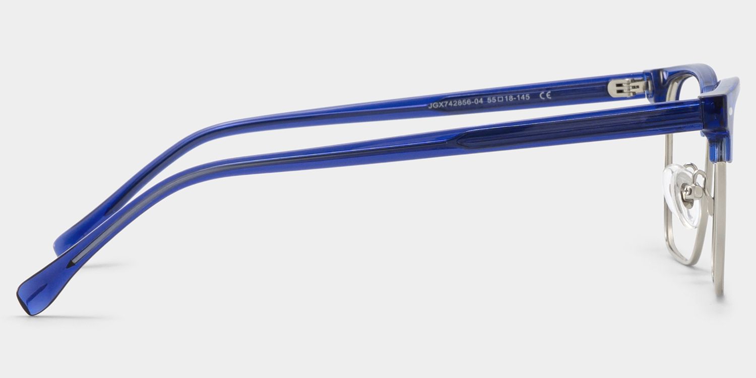 Braidsby Blue Browline Mixed Frame Glasses for Men | ZEELOOL4