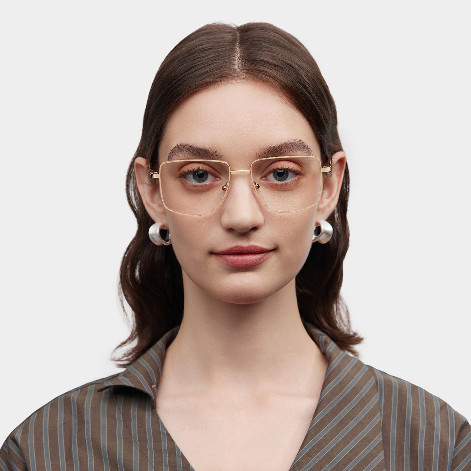 Geometric Gold yellow Eyeglasses- Felicity Metal Frame Glasses0