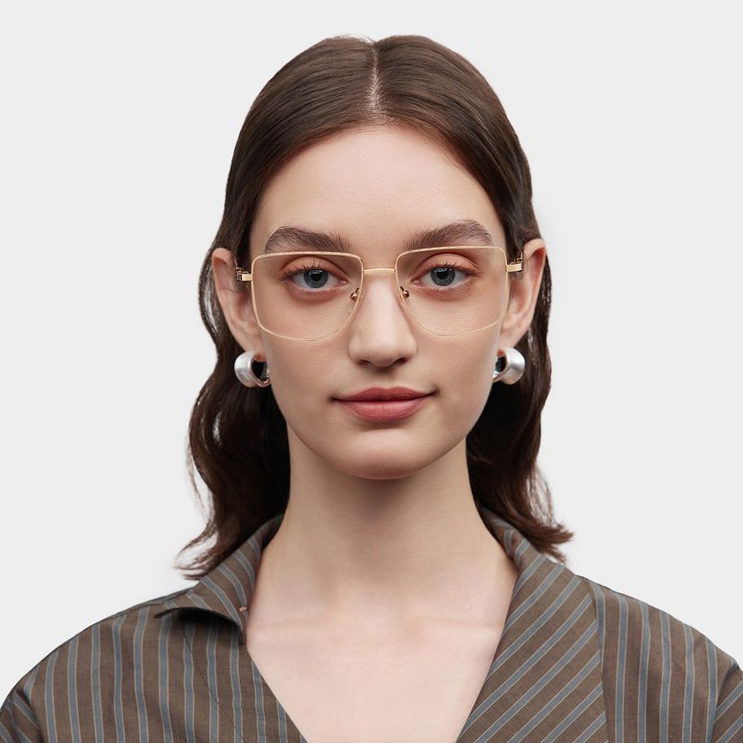 Felicity Gold yellow Geometric Glasses