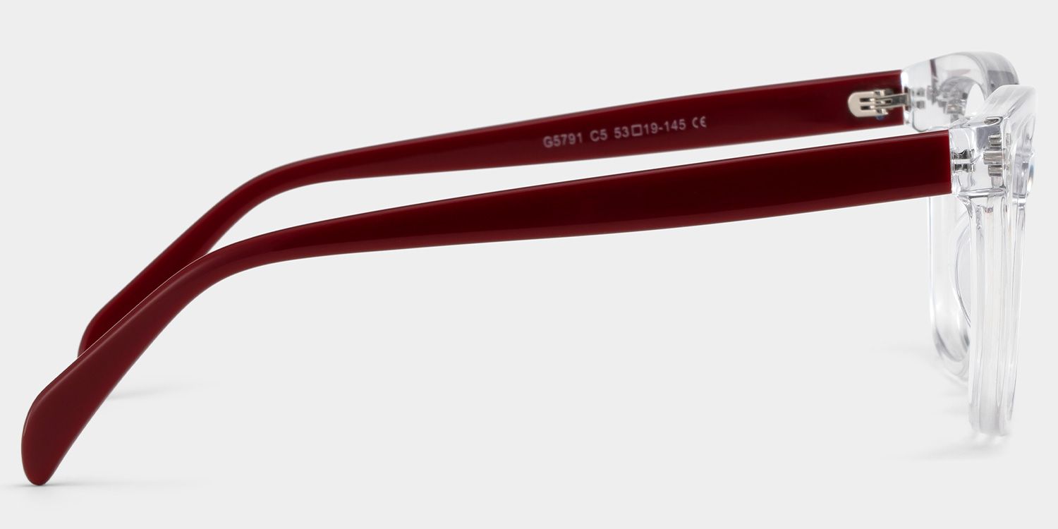 Scarlett Clear Red Frame Glasses with Square Frame Online | ZEELOOL4