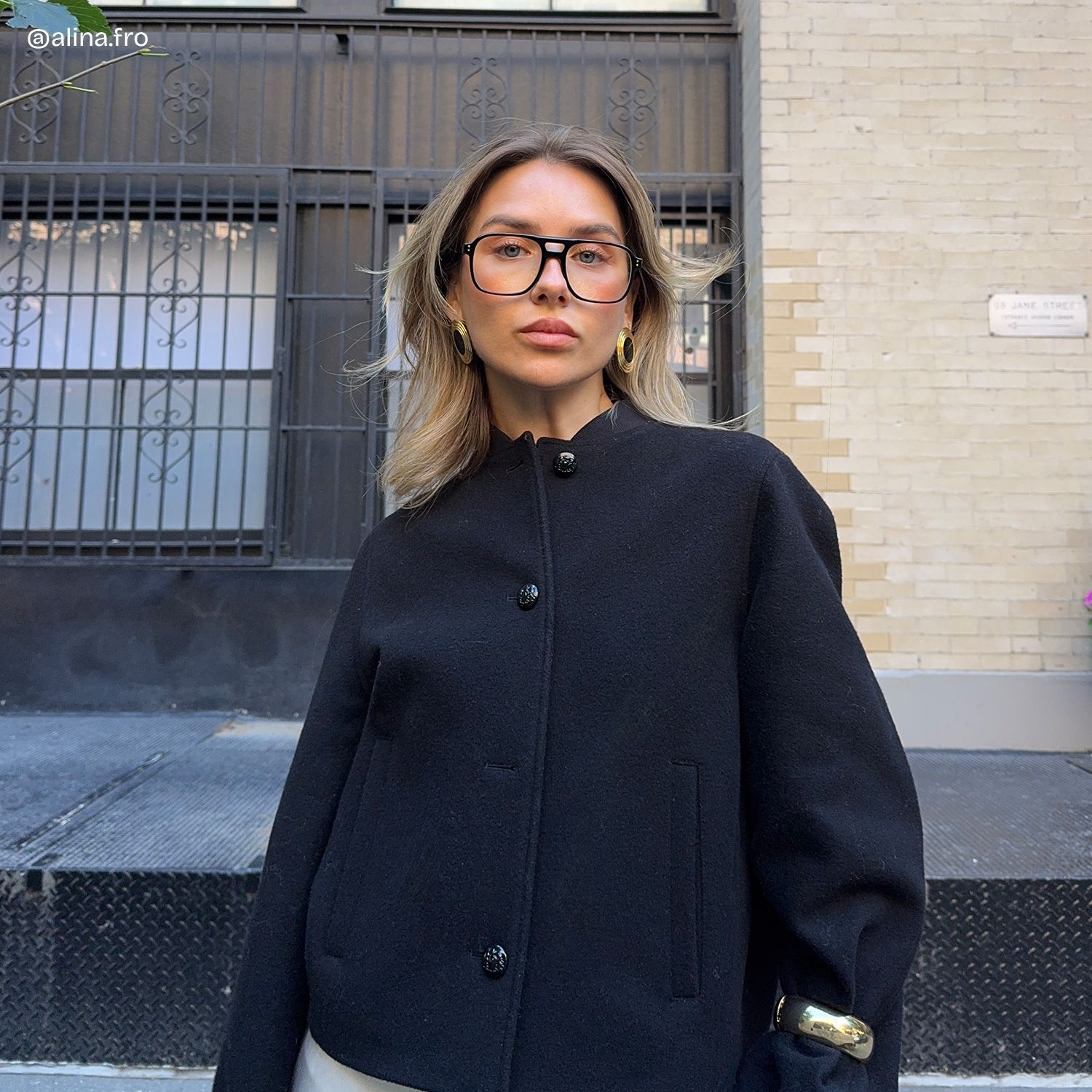 Athena Black Frame Glasses with Aviator Frame Online | ZEELOOL12