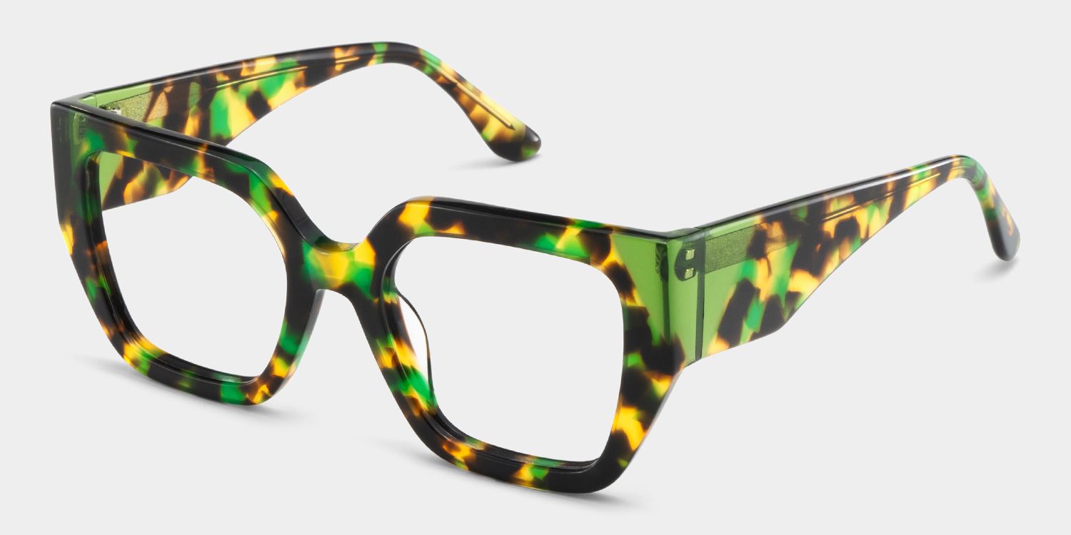 Viva Green Tortoise Frame Glasses with Square Frame Online | ZEELOOL3