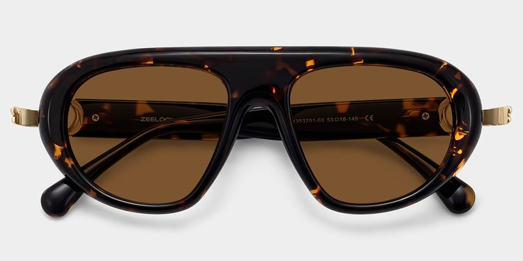 Aveline Glass Tortoise Aviator Sunglasses