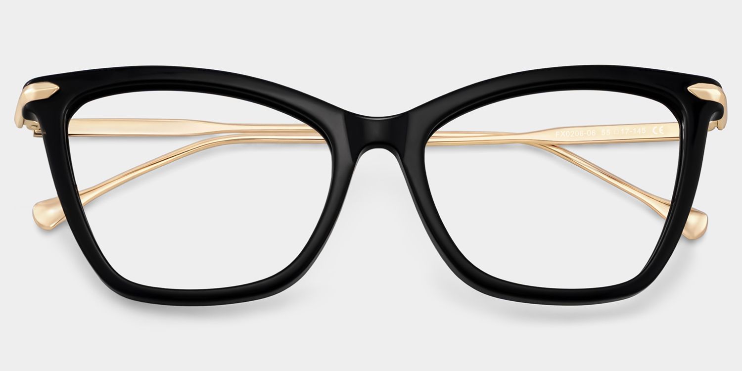 Hilary Butterfly Black Eyeglasses with Oversized Frames | ZEELOOL2