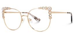 Wallice Gold Cat eye Glasses1
