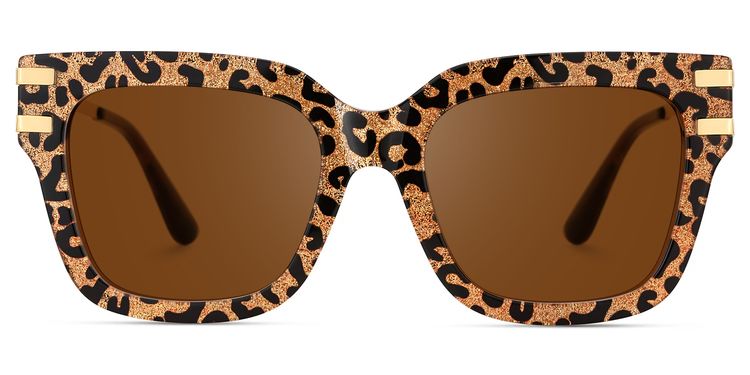 Lidia Leopard Square Sunglasses