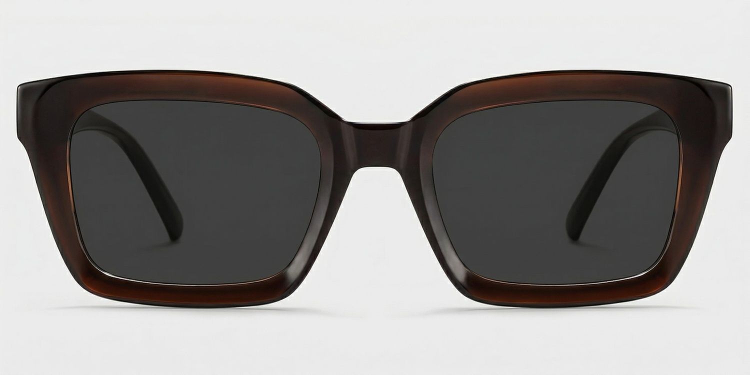 Marley Rectangle Style Dark Brown Frame Sunglasses | ZEELOOL0